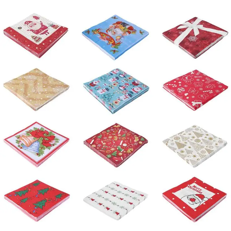 20sheets/bag 33cm Festival Napkins Cloth Square Christmas Paper Napkin Pocket Handkerchief For Home Xmas Table Decoration
20sheets/bag 33cm Festival Napkins Cloth Square Christmas Paper Napkin Pocket Handkerchief For Home Xmas Table Decoration