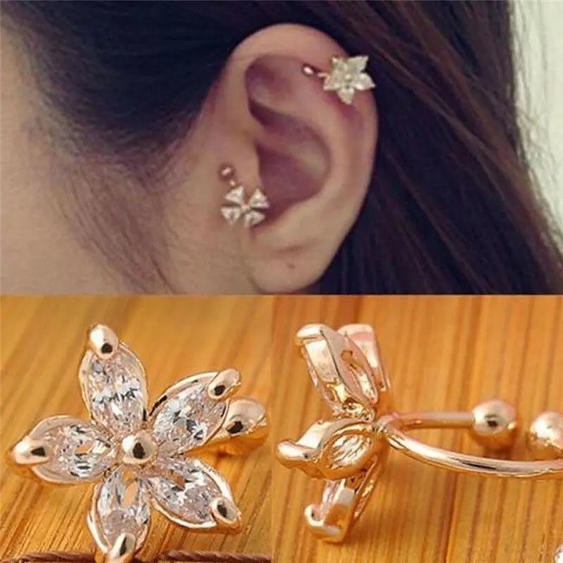 Lady Clip Fake Crystal Earring Ear Earring Cartilage Flower On Wrap Cuff Earrings Earless Feminine Jewelry Party Wedding
Lady Clip Fake Crystal Earring Ear Earring Cartilage Flower On Wrap Cuff Earrings Earless Feminine Jewelry Party Wedding