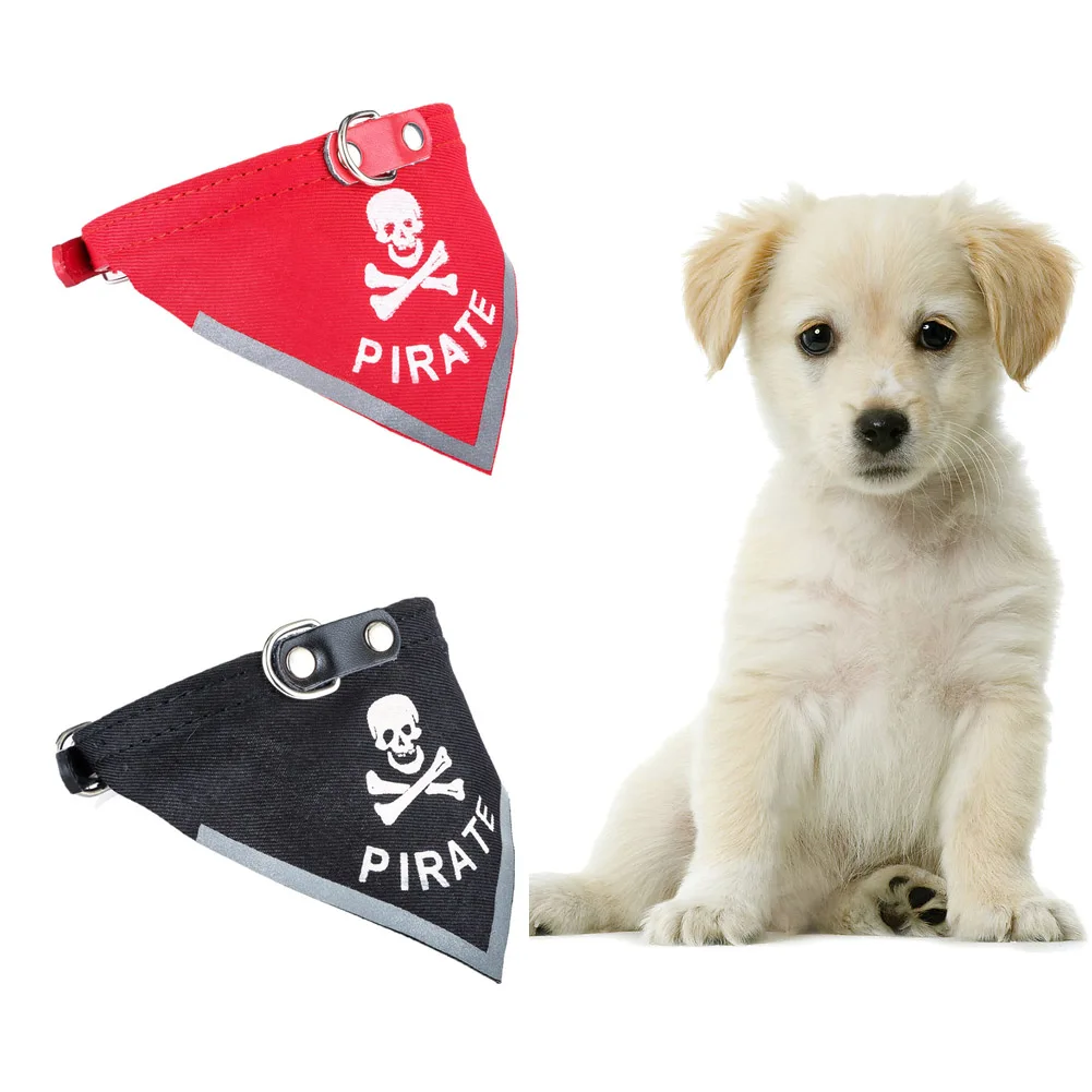 Reflective Cat Dog Collar Leather Leather Adjustable Pirate Skull Printed Bibs Scarf Pet Accessories WXV Sale
Reflective Cat Dog Collar Leather Leather Adjustable Pirate Skull Printed Bibs Scarf Pet Accessories WXV Sale