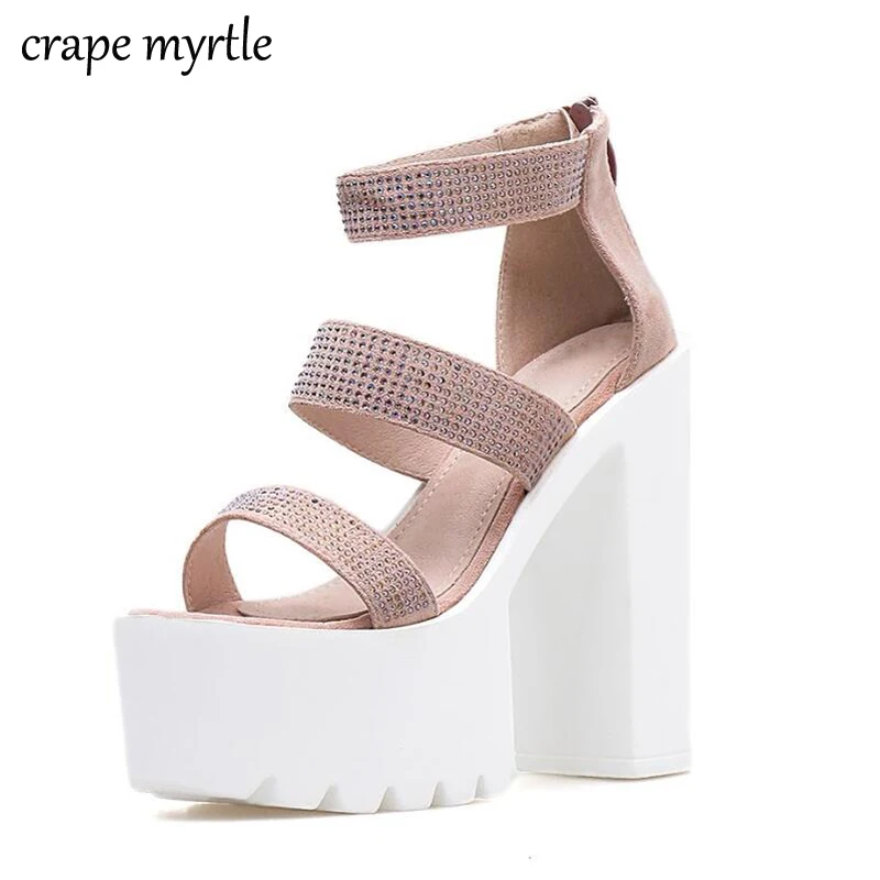 Spring Summer Womens Sandals Block High Heel Open Toe Suede Runway Banquet Sandals Shoes Female Sexy Crystal pink shoes YMA771
Spring Summer Womens Sandals Block High Heel Open Toe Suede Runway Banquet Sandals Shoes Female Sexy Crystal pink shoes YMA771