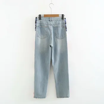 2019 New Casual Women Patchwork Denim Pants Fashion Ripped Hole Jeans Pocket And Button Straight Trousers
2019 New Casual Women Patchwork Denim Pants Fashion Ripped Hole Jeans Pocket And Button Straight Trousers