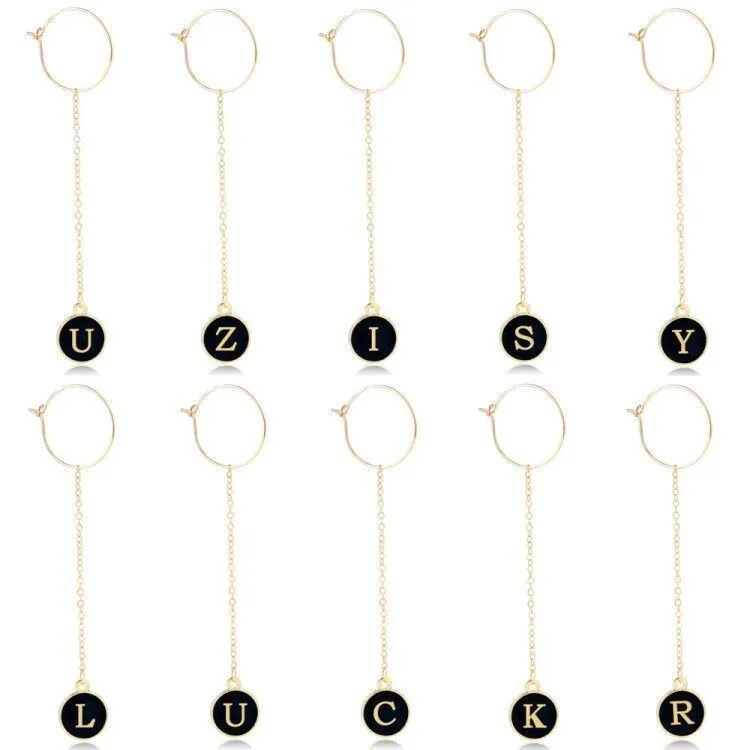 2019 New Trendy Lettering A-Z Long Earrings For Women Double Side Black Round Gold Letters Pendant Earings Metal Lovers Jewelry
2019 New Trendy Lettering A-Z Long Earrings For Women Double Side Black Round Gold Letters Pendant Earings Metal Lovers Jewelry