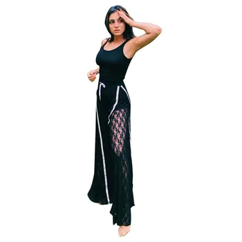 Women Drawstring High Waist Wide Leg Pants 2019 Patchwork Lace Trim Black Loose Casual Palazzo Pants
Women Drawstring High Waist Wide Leg Pants 2019 Patchwork Lace Trim Black Loose Casual Palazzo Pants