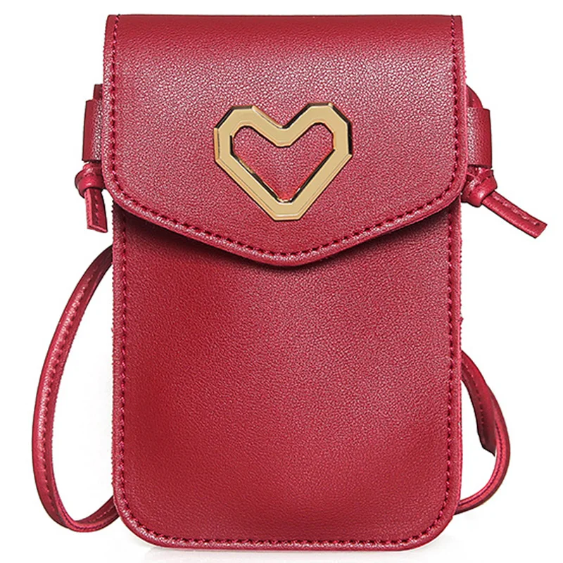 Girl'S Shoulder Cell Phone Bag Simple Heart Shaped Crossbody Bag Pu Mini Female Fashion Bag
Girl'S Shoulder Cell Phone Bag Simple Heart Shaped Crossbody Bag Pu Mini Female Fashion Bag