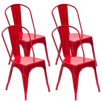 4pcs Backrest Chairs Home Garden Lounge Furniture Kit for Cafe Dining Stool Industrial Style Iron Sheet Chair Red
4pcs Backrest Chairs Home Garden Lounge Furniture Kit for Cafe Dining Stool Industrial Style Iron Sheet Chair Red