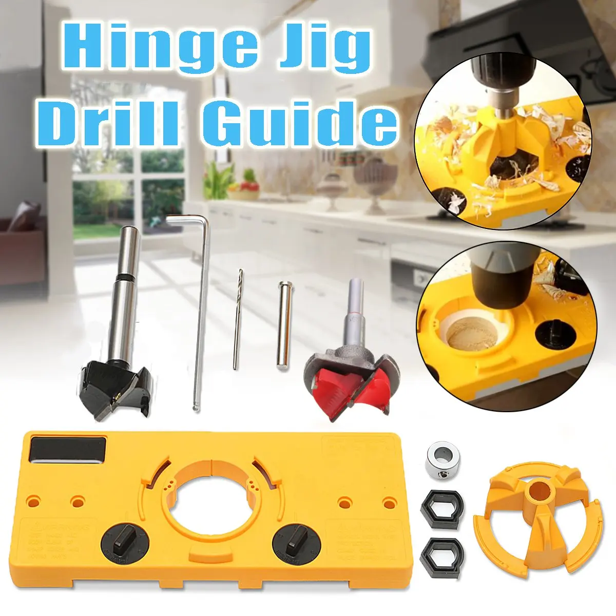 35mm Hinge Drilling Jig + 35mm Forstner Bit + 35MM Carbide Tipped Hinge Cutter Boring Drill woodworking tool drill bits
35mm Hinge Drilling Jig + 35mm Forstner Bit + 35MM Carbide Tipped Hinge Cutter Boring Drill woodworking tool drill bits