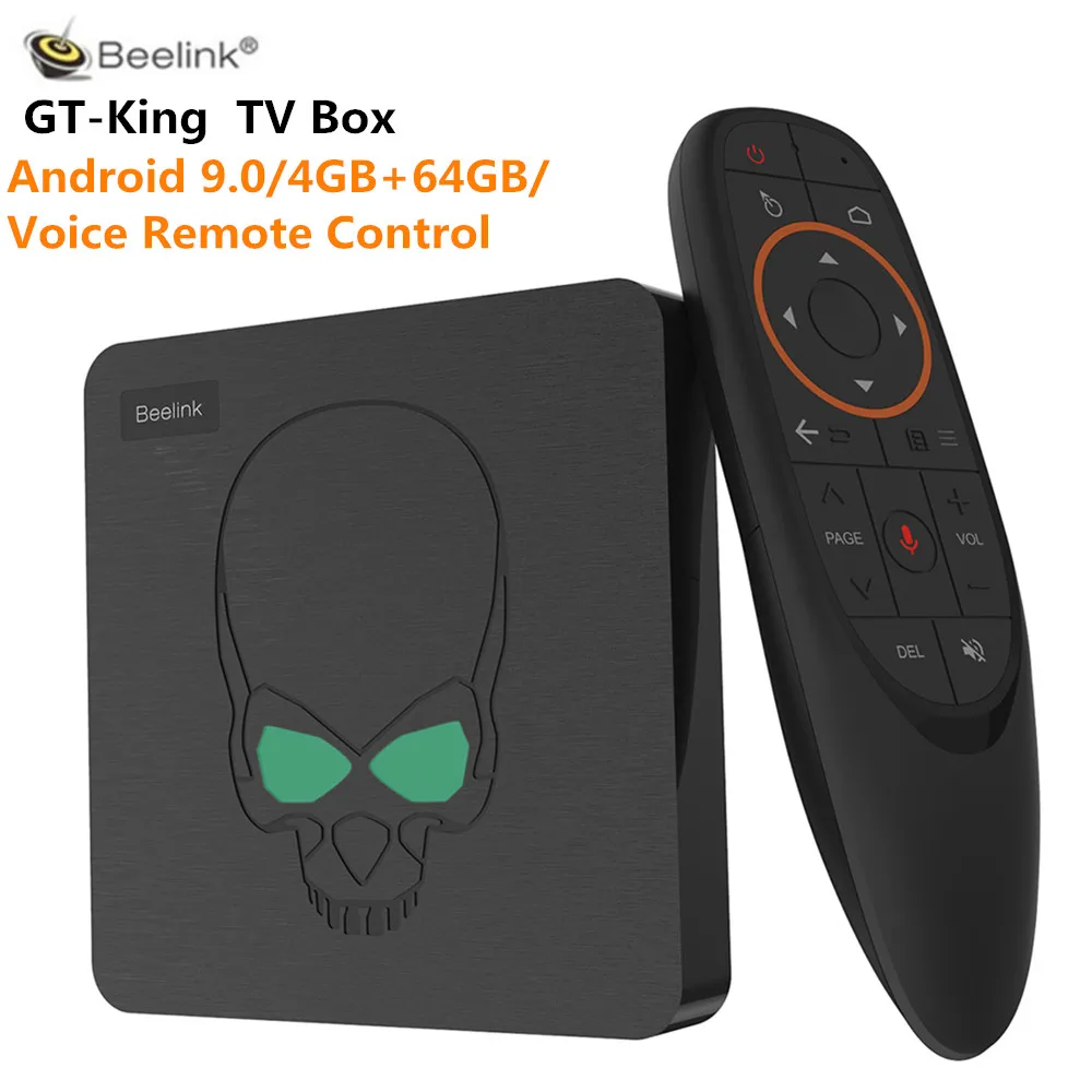 

Beelink GT-King Android 9.0 TV Box Amlogic S922X 4GB LPDDR4 64GB ROM Voice Remote Control 2.4G + 5.8G WiFi 1000Mbps 4K 60fps