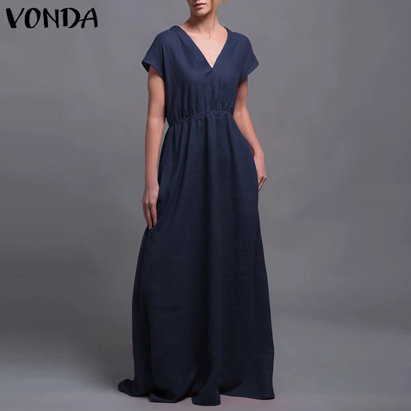 VONDA Women Party Dress 2019 Summer Sexy V Neck Short Sleeve Floor Length Party Long Dresses Holiday Casual Vestidos Baggy 5XL
VONDA Women Party Dress 2019 Summer Sexy V Neck Short Sleeve Floor Length Party Long Dresses Holiday Casual Vestidos Baggy 5XL