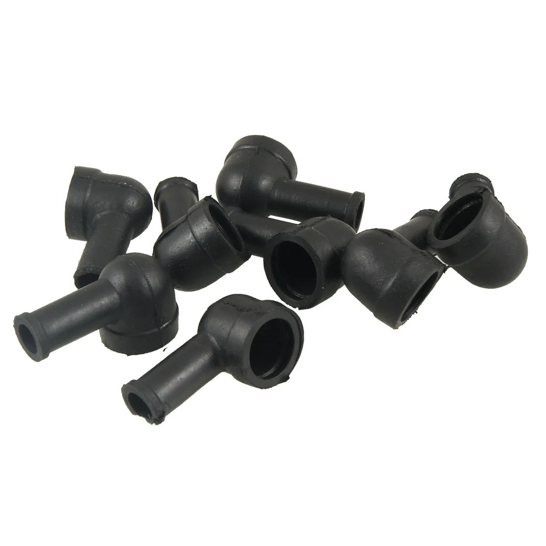 

JABS 8 Pcs 15mm x 8mm Black Smoking Pipe Shaped PVC Battery Terminal Insulating Covers Boots