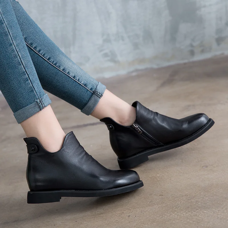 Autumn Genuine Leather Short Flat Fashion Cowhide Single Zipper Women Winter Boots
Autumn Genuine Leather Short Flat Fashion Cowhide Single Zipper Women Winter Boots