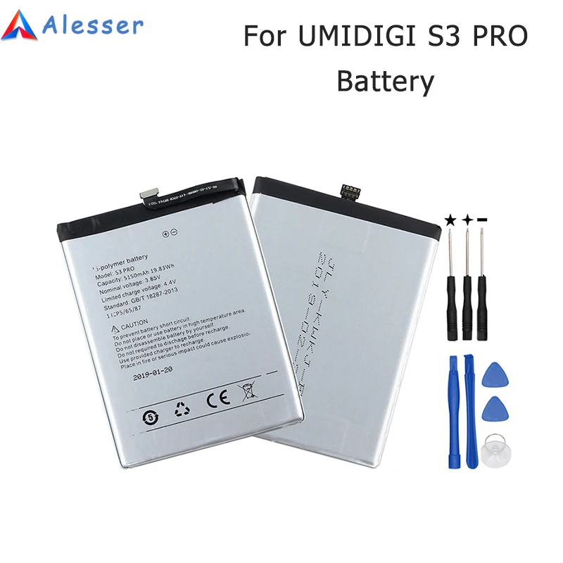 Alesser For UMI UMIDIGI S3 PRO Battery 5150mAh 100% New Replacement Accessory Accumulator For UMIDIGI S3 PRO Mobile Phone +Tools
Alesser For UMI UMIDIGI S3 PRO Battery 5150mAh 100% New Replacement Accessory Accumulator For UMIDIGI S3 PRO Mobile Phone +Tools
