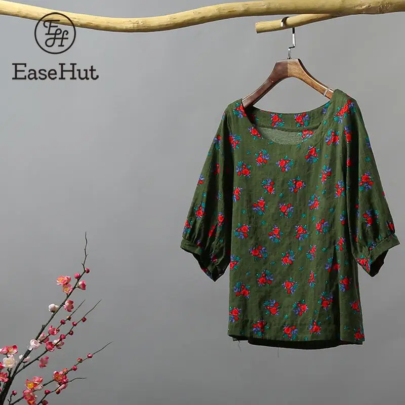 EaseHut Vintage Women Casual Shirts Cotton Linen Blouse Floral Printed 3/4 Sleeve Plus Size Loose Blouses Boho Retro Blouses
EaseHut Vintage Women Casual Shirts Cotton Linen Blouse Floral Printed 3/4 Sleeve Plus Size Loose Blouses Boho Retro Blouses