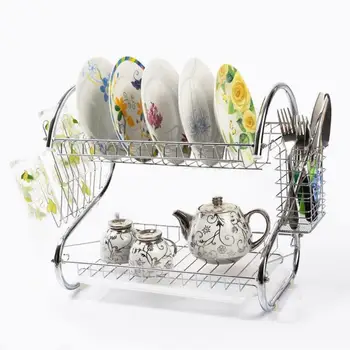 Large Capacity Stainless Steel 2-Layer Dish Drainer Drying Rack for Kitchen Storage
Large Capacity Stainless Steel 2-Layer Dish Drainer Drying Rack for Kitchen Storage