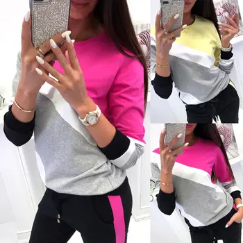 Warm Autumn Winter Womens Patchwork Color Long Sleeve Sweatshirt Loose Casual Pullover Jumper Contrast Color Cool Hoodies Girls
Warm Autumn Winter Womens Patchwork Color Long Sleeve Sweatshirt Loose Casual Pullover Jumper Contrast Color Cool Hoodies Girls