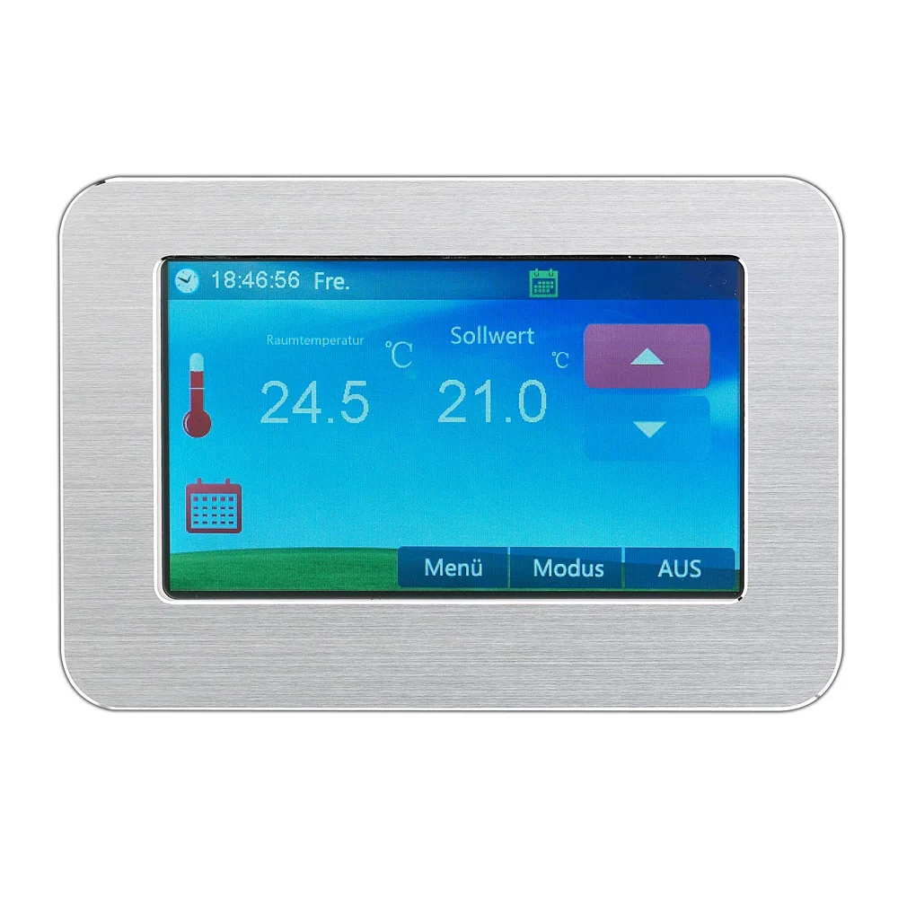 Color Touch Screen Electric Land Warm 4.3 Inch Floor Room Temperature controller Control Organ Embedded thermostat termostat
Color Touch Screen Electric Land Warm 4.3 Inch Floor Room Temperature controller Control Organ Embedded thermostat termostat