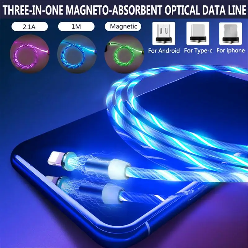New Luminous Magnetic Cable For iPhone Android Type C 360-Degree Absorption Data Cable Streamer Breathing Charging Cable
New Luminous Magnetic Cable For iPhone Android Type C 360-Degree Absorption Data Cable Streamer Breathing Charging Cable