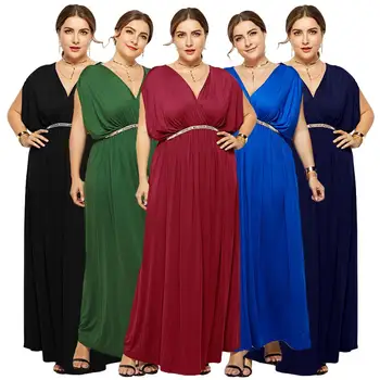 Fashion Women Long Dress Evening V Neck Batwing Sleeve Tunic Party Clubwear Gown Plus Size Summer Dress Loose Empire Waist New 
Fashion Women Long Dress Evening V Neck Batwing Sleeve Tunic Party Clubwear Gown Plus Size Summer Dress Loose Empire Waist New