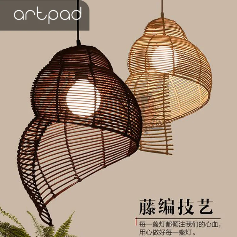South Asia Art Decoration Conch Shape Pendant Light Hand Knitted Wicker Hanging Lighting Lamp For Bar Restaurant Balcony Kitchen
South Asia Art Decoration Conch Shape Pendant Light Hand Knitted Wicker Hanging Lighting Lamp For Bar Restaurant Balcony Kitchen