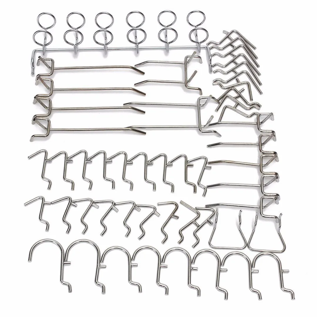 JX-LCLYL 50pcs New Silver Metal Chrome-plated Pegboard Hook Assortment Kit Storage Hanger
JX-LCLYL 50pcs New Silver Metal Chrome-plated Pegboard Hook Assortment Kit Storage Hanger