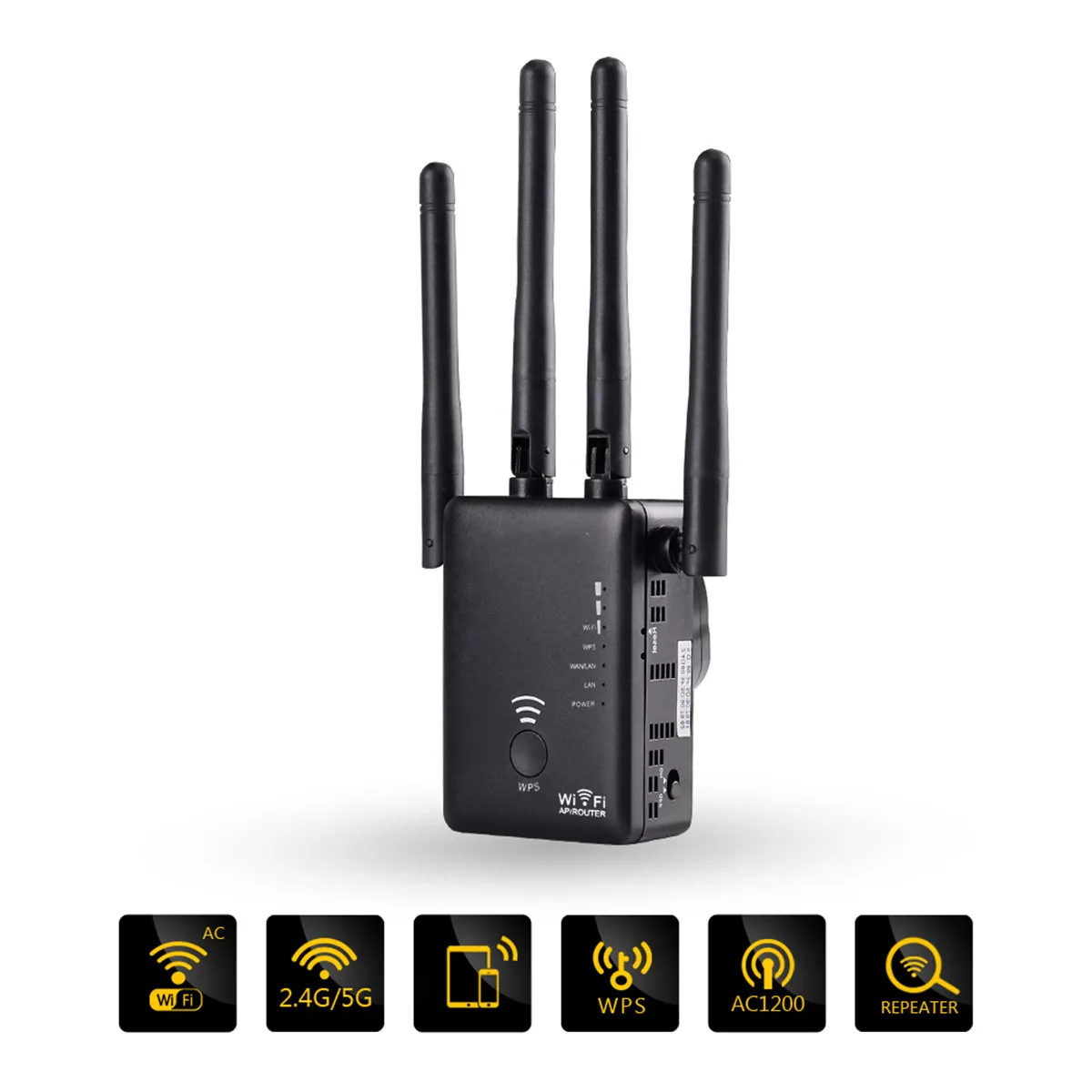 Wavlink AC1200 Dual for Band 1200Mbps 4x3dBi External Antenna Wireless WIFI Repeater Wifi Extender Amplificador APP Control
Wavlink AC1200 Dual for Band 1200Mbps 4x3dBi External Antenna Wireless WIFI Repeater Wifi Extender Amplificador APP Control
