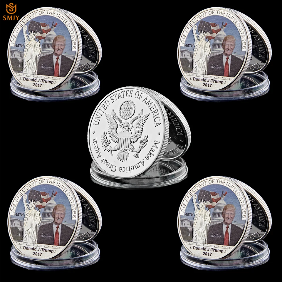 5Pcs/Lot US President Donald Trump And The Liberty White House Commemorative Coin Set Up Great America
5Pcs/Lot US President Donald Trump And The Liberty White House Commemorative Coin Set Up Great America