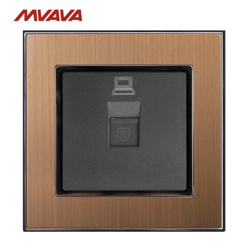 MVAVA RJ45 Outlet Computer Jack Plug Port Wall Socket PC LAN Data Receptale Luxucy Gold Satin Metal Panel Free Shipping
MVAVA RJ45 Outlet Computer Jack Plug Port Wall Socket PC LAN Data Receptale Luxucy Gold Satin Metal Panel Free Shipping