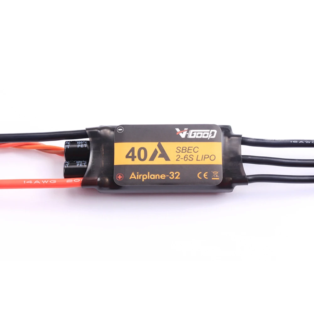 VGOOD 6A /12A/20A/40A/60A/80A/100A 2S 32-Bit Brushless ESC With 1.5A SBEC for Fixed Wing RC Airplane Spare Part DIY Accs
VGOOD 6A /12A/20A/40A/60A/80A/100A 2S 32-Bit Brushless ESC With 1.5A SBEC for Fixed Wing RC Airplane Spare Part DIY Accs