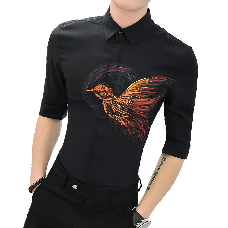 Phoenix Print Casual Slim Fit Shirts Men Fashion Social Party Prom Tops Tuxedo Dress Shirts Mens Short Sleeve Camisa Masculina
Phoenix Print Casual Slim Fit Shirts Men Fashion Social Party Prom Tops Tuxedo Dress Shirts Mens Short Sleeve Camisa Masculina