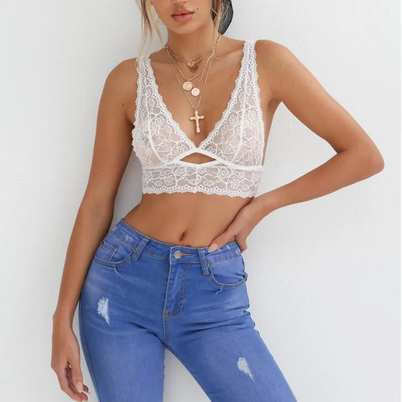 2019 Newest Sexy Women Hollow Translucent Underwear Sheer Lace Frenum Strap Lingerie Bra Black White Padded Bra
2019 Newest Sexy Women Hollow Translucent Underwear Sheer Lace Frenum Strap Lingerie Bra Black White Padded Bra