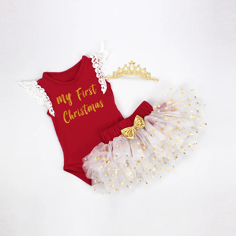 Amazon Christmas Newborn Baby Baby Three Paper Suit Golden Stars Gauze Skirt With Flying Sleeves 0- December
Amazon Christmas Newborn Baby Baby Three Paper Suit Golden Stars Gauze Skirt With Flying Sleeves 0- December
