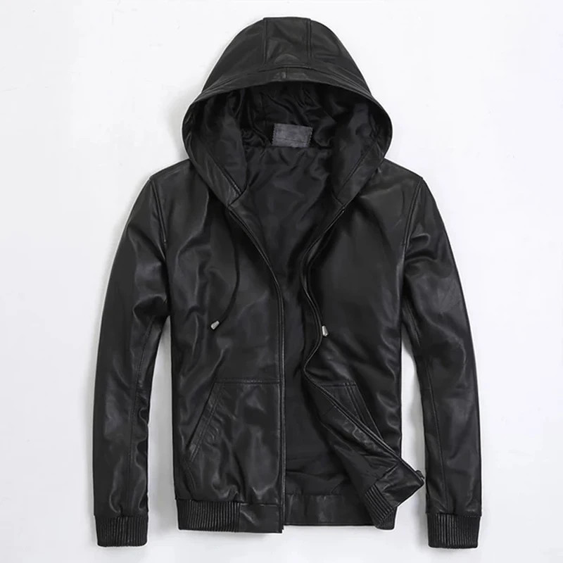 New Spring Genuine Leather Coat Hooded Men Luxury Short Style Leather Jacket Mens Real Sheepskin Leather Jacket Plus Size M-5XL
New Spring Genuine Leather Coat Hooded Men Luxury Short Style Leather Jacket Mens Real Sheepskin Leather Jacket Plus Size M-5XL