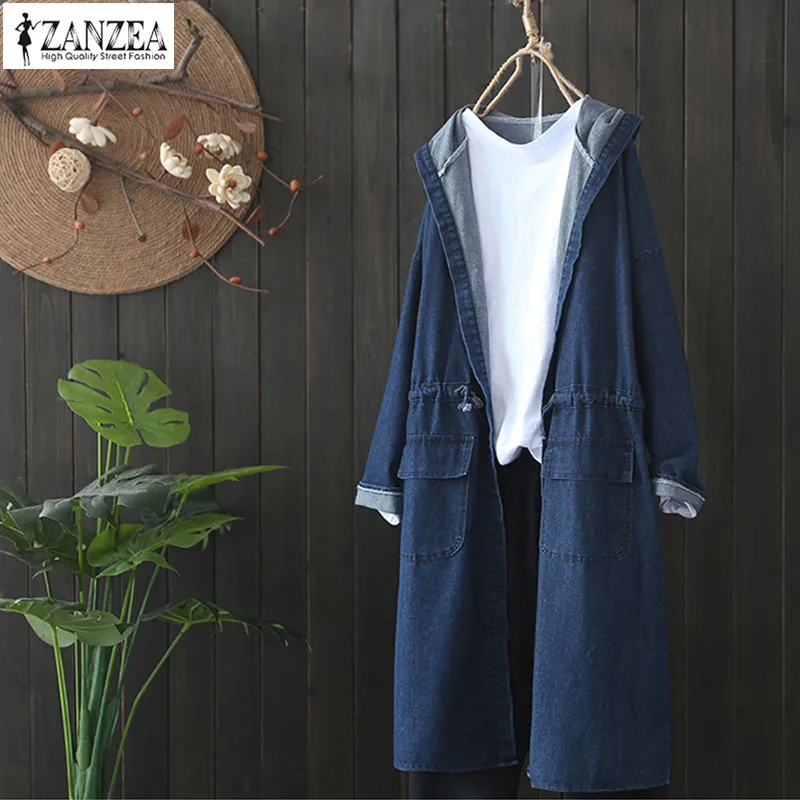 ZANZEA Women Autumn Long Sleeve Denim Jackets Pockets Kimono Female Outwear Drawstring Hooded Coat Vintage Cardigan Plus Size
ZANZEA Women Autumn Long Sleeve Denim Jackets Pockets Kimono Female Outwear Drawstring Hooded Coat Vintage Cardigan Plus Size