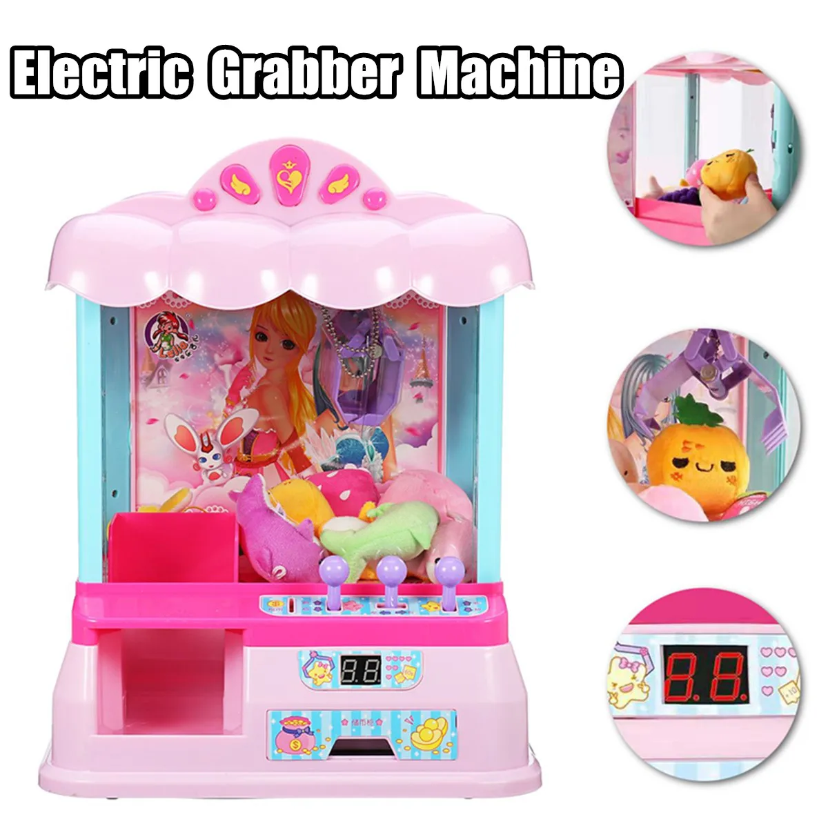 Catcher Coin Operated Game Machine Kids Candy Grabber ABS Plastic Electric Claw Machine Crane Token Home Toys With Music Light
Catcher Coin Operated Game Machine Kids Candy Grabber ABS Plastic Electric Claw Machine Crane Token Home Toys With Music Light