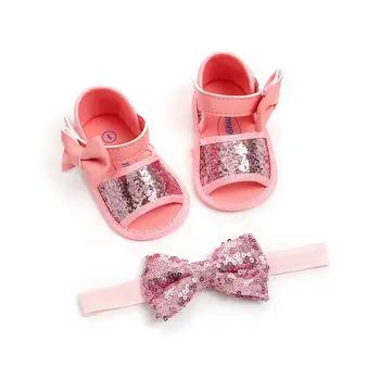 Summer Butterfly-knot Sequins Big Bow Hairband + Soft Sole PU First Walker Shoes Ribbon Baby Ballet Princess Shoes For 0-18M
Summer Butterfly-knot Sequins Big Bow Hairband + Soft Sole PU First Walker Shoes Ribbon Baby Ballet Princess Shoes For 0-18M