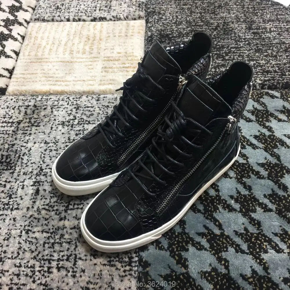 High Cut cl andgz Man shoes Stone texture Black Cowhide snake Lace up Sneakers Leather Loafers 2018 Male Footwear Spring
High Cut cl andgz Man shoes Stone texture Black Cowhide snake Lace up Sneakers Leather Loafers 2018 Male Footwear Spring