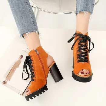 2019 New Women Summer Boots Shoes Solid Color Ankle Boots Summer Boots For Ladies Genuine Cow Suede Fish Mouth Plus Size 35-41 
2019 New Women Summer Boots Shoes Solid Color Ankle Boots Summer Boots For Ladies Genuine Cow Suede Fish Mouth Plus Size 35-41