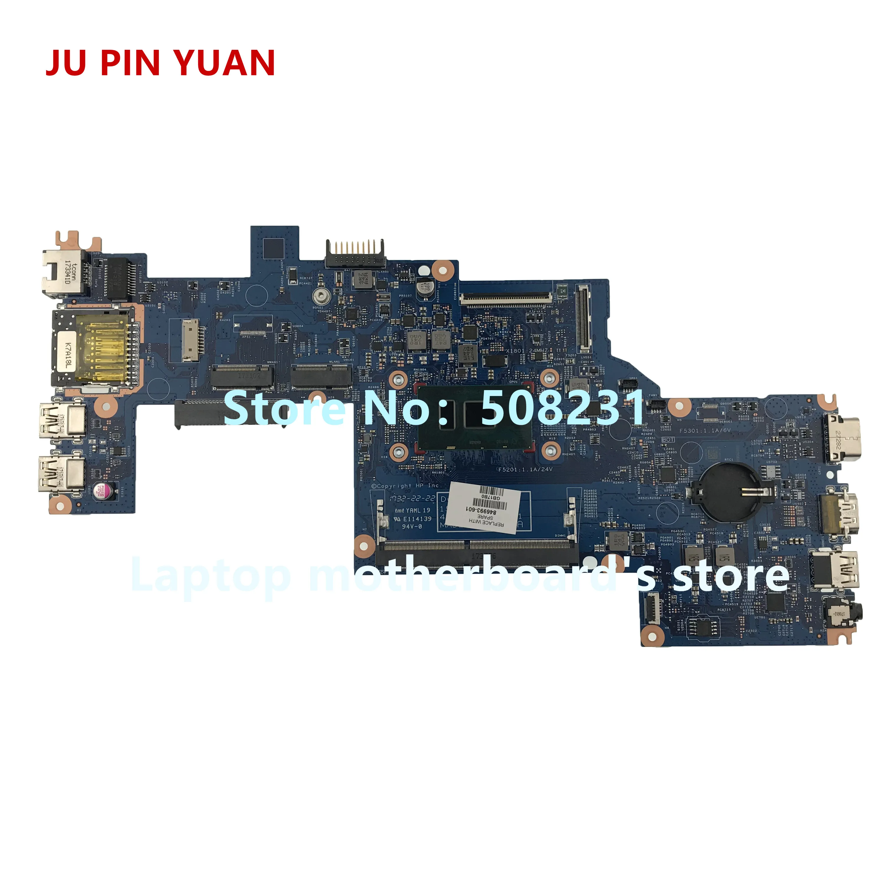 JU PIN YUAN 846993-001 846993-601 материнская плата для ноутбука HP ProBook 11 G2 системная 4405U 100%