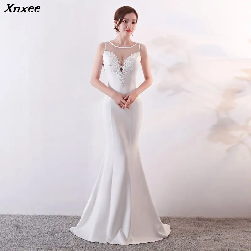 Xnxee Women Fashion Elegant White Mesh Floral Appliques Sleeveless Long Mermaid Formal Party Dress Vestido de Festa Xnxee 
Xnxee Women Fashion Elegant White Mesh Floral Appliques Sleeveless Long Mermaid Formal Party Dress Vestido de Festa Xnxee