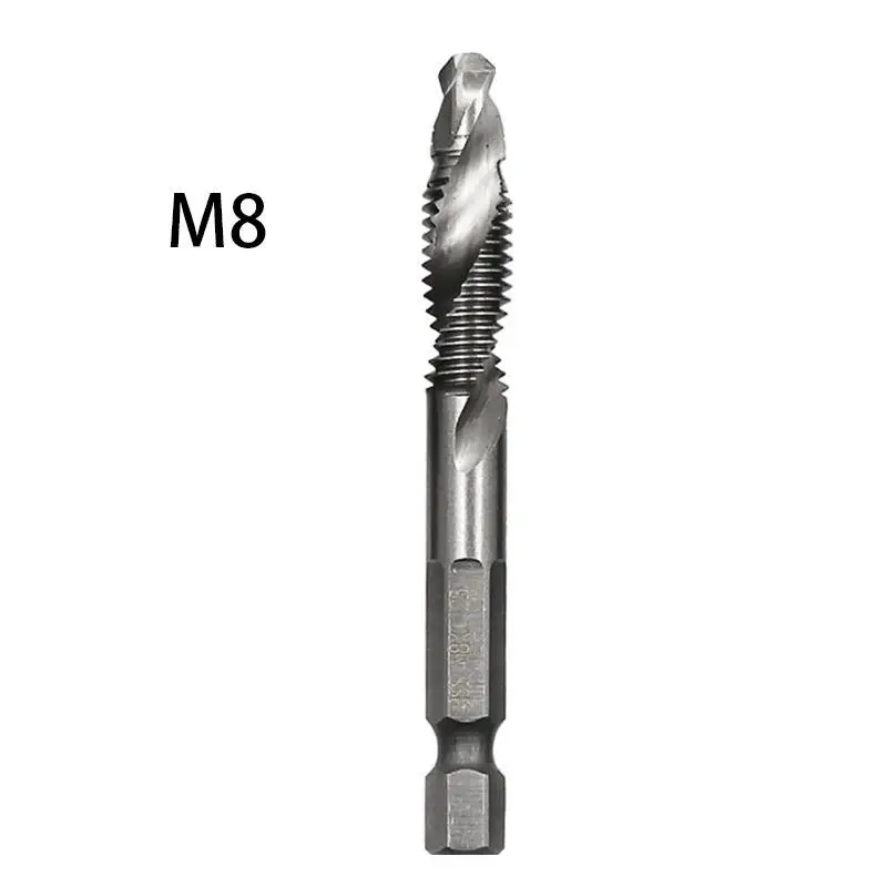M8 High Speed Steel Hex Shank Compound Thread Taps Drill Bit Multipurpose Internal chip removal Tool
M8 High Speed Steel Hex Shank Compound Thread Taps Drill Bit Multipurpose Internal chip removal Tool