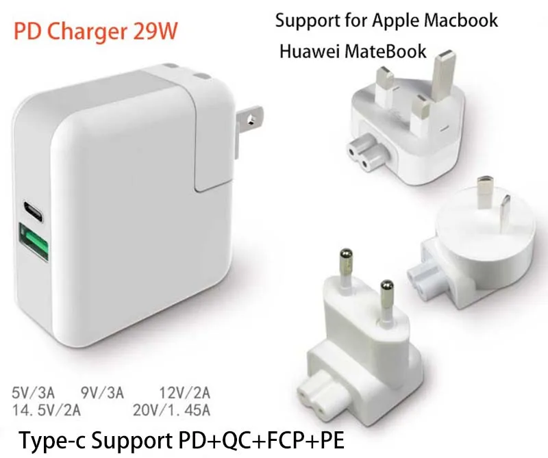 QC3.0 Charger Type C PD for Apple Iphone8/X/PLUS/Mac Book, Huawei Mate Book Notebook Folding Dual U Phone Charger Travel Charger
QC3.0 Charger Type C PD for Apple Iphone8/X/PLUS/Mac Book, Huawei Mate Book Notebook Folding Dual U Phone Charger Travel Charger
