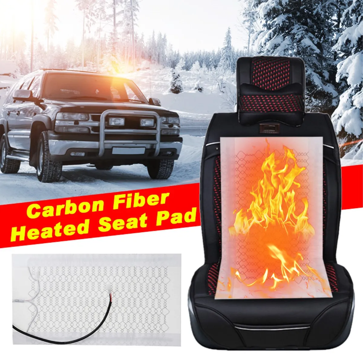 12V Car Heat Pad Seat Covers Carbon Fiber Heated Auto Car Seat Heating Pad for Winter Warmer Vehicle Heater Mat Element
12V Car Heat Pad Seat Covers Carbon Fiber Heated Auto Car Seat Heating Pad for Winter Warmer Vehicle Heater Mat Element