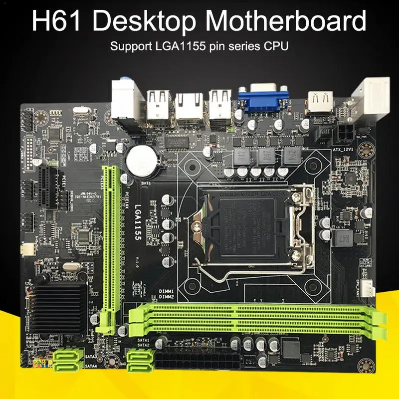 H61 Desktop Computer Motherboard Socket LGA 1155 Pins CPU Port USB3.0 B75 Computer Assembly Computer Accessory
H61 Desktop Computer Motherboard Socket LGA 1155 Pins CPU Port USB3.0 B75 Computer Assembly Computer Accessory