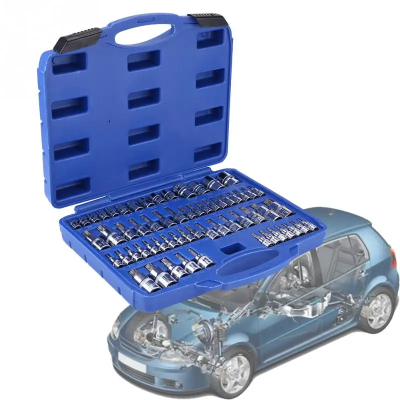 60Pcs Tamper Proof Torx Star Socket Bits Tool Kit Set 1/4" 3/8" 1/2" Drive for Mechanics Repair Tool Kit ferramentas
60Pcs Tamper Proof Torx Star Socket Bits Tool Kit Set 1/4" 3/8" 1/2" Drive for Mechanics Repair Tool Kit ferramentas