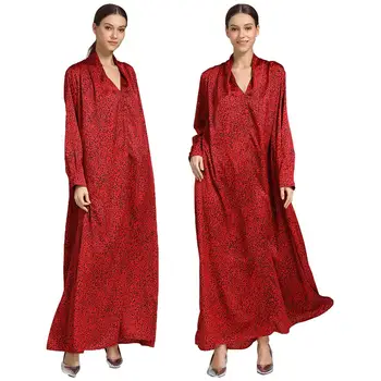 Fashion Women Leopard Print Long Sleeve Maxi Dress Dubai V-Neck Abaya Muslim Kaftan Loose Casual Islamic Long Sleeve Islamic New
Fashion Women Leopard Print Long Sleeve Maxi Dress Dubai V-Neck Abaya Muslim Kaftan Loose Casual Islamic Long Sleeve Islamic New