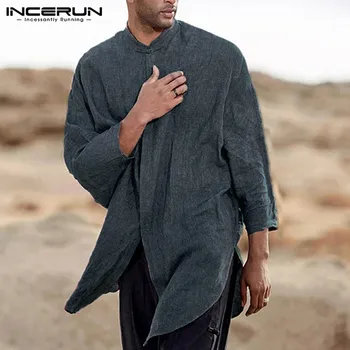 Streetwear Men Shirt Dress Suits Loose Casual Long Shirts Long Sleeve Crew Neck Split Hem Clothes Camisa Masculina Chemise
Streetwear Men Shirt Dress Suits Loose Casual Long Shirts Long Sleeve Crew Neck Split Hem Clothes Camisa Masculina Chemise