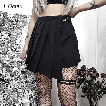 Gothic Style Irregular Pleated Skirt Woman Short High Waist Dark Punk Buckle Mini Skirt
Gothic Style Irregular Pleated Skirt Woman Short High Waist Dark Punk Buckle Mini Skirt