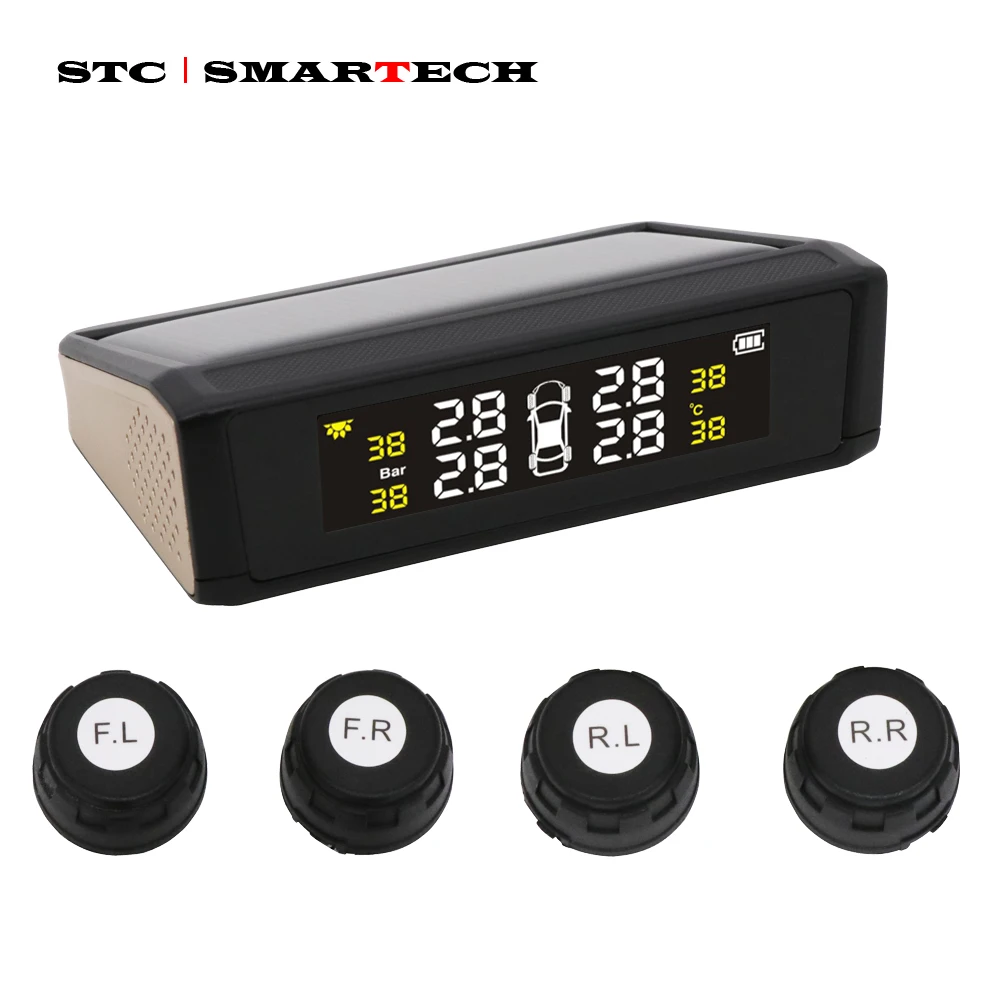 SMARTECH TPMS Car Solar Power Tire Pressure Monitoring System, tire pressure sensor and LCD Display receiver with Voice Warning
SMARTECH TPMS Car Solar Power Tire Pressure Monitoring System, tire pressure sensor and LCD Display receiver with Voice Warning