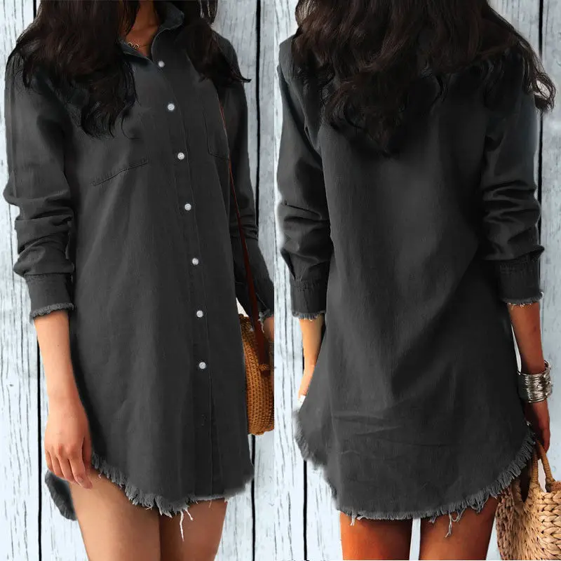 Women Casual Denim Dresses Pockets Elegant Cowboy Fashion Women Feminino Lady Slim Tassel Shirt Dress 4 Color Plus Size XL
Women Casual Denim Dresses Pockets Elegant Cowboy Fashion Women Feminino Lady Slim Tassel Shirt Dress 4 Color Plus Size XL