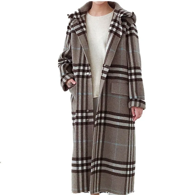 New Fashion Women Winter Clothing Thick Lattice 100% Wool Jacket Female Long Loose Large Size Plaid Woolen Coat Outerwear HJ41
New Fashion Women Winter Clothing Thick Lattice 100% Wool Jacket Female Long Loose Large Size Plaid Woolen Coat Outerwear HJ41