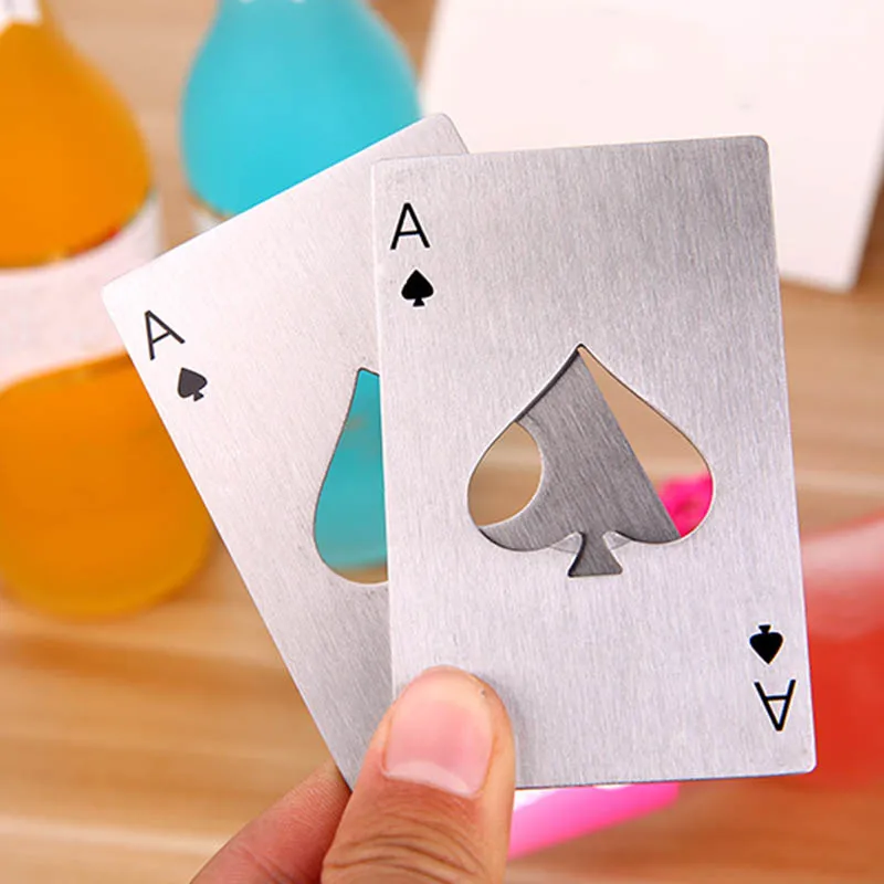 Portable Poker Card Spades Ace Funny Personalized 1Pcs Stainless Steel Beer Bottle Opener Wedding Party Decor Bar Tool
Portable Poker Card Spades Ace Funny Personalized 1Pcs Stainless Steel Beer Bottle Opener Wedding Party Decor Bar Tool